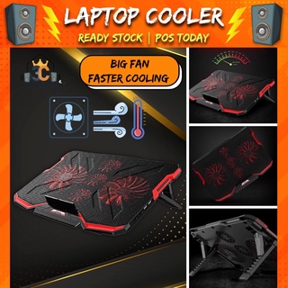 ICE COOREL A2 5 Fans Cooling Pad Silent 15.6-17 Inch Laptop Cooler Pad With Dual USB 2.0 Ports Red LED Light