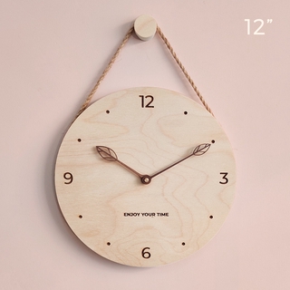 Nordic Japanese Simple Lanyard 12 Inch Wall Clock Creative Simple Wooden Clock Home Living Room Decoration