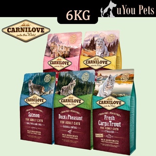 Carnilove Grain Free Cat Dry Food 6kg - ( Carnilove Salmon. Chicken Rabbit, Kitten, Duck )