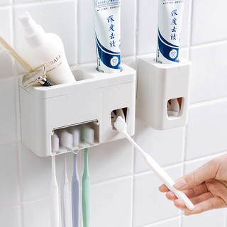 Toothpaste Dispenser Holder For Tooth Brush Storage Bathroom Accessories