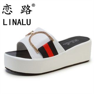 Explosion Cool web celebrity female summer slippers to wear wedges ins wet sponge thick bottom students fashionable joker high-heeled sandals