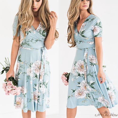 ☛☏❤Women´s Floral Beach Mini Dress