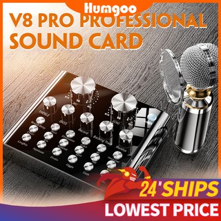 【LATEST】Live Sound Card V8 Recording Device External Audio USB Headset Microphone Live Streaming Sound Card for Mobile PC