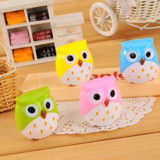 4ps cartoon pencil sharpener students cute owl two-hole sharpener stationery