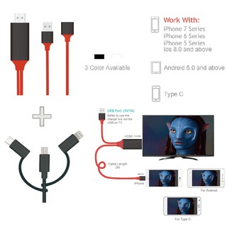 3 IN 1 Micro USB/HDMI/HML Adapter 1080P MHL Micro USB to HDMI HD TV Cable Adapter for Android IOS Phones