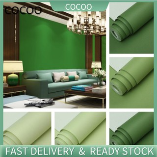 COCOO Green Wallpaper & Non-woven Modern Minimalist Wallpaper & Nordic Style Solid Color Wallpaper & Living Room Bedroom Home Decoration Wallpaper