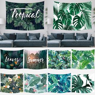 Tropical plant leaf pattern tapestry bedcover wall decoration bohemian beach towel home decoration selimut tikar
