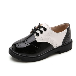 Ready Stock Kids Shoes Fashion British Leather Loafers For Boys Girls Children