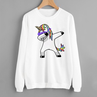 Unicorn Printing Hoodies Girls White Long Sleeve O-Neck Sweatshirts Autumn
