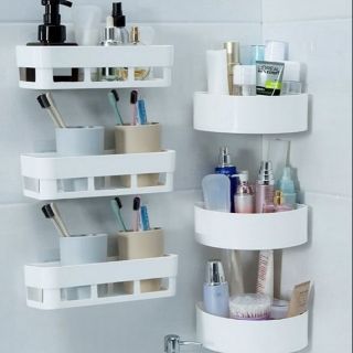 Ready Stock No-pounching Bathroom Rack Wall Mounted Plastic Kitchen Storage
