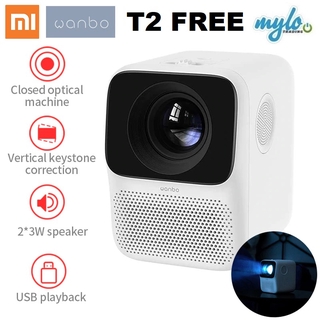 Xiaomi Wanbo T2 Free LCD Projector LED Support 1080P Vertical Keystone Correction Portable Home Theater