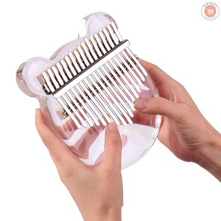 Gemei 17-Key Kalimba Thumb Piano Transparent Acrylic Material with Carry Bag Musical Note Stickers Tuning Hammer Cleanin