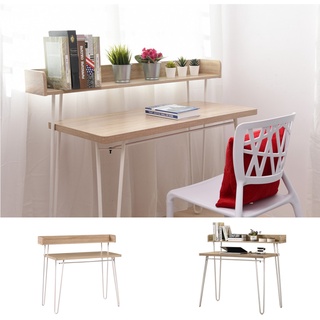 Home Workspace Table Desk - Durable Powder Coated Metal Leg Productivity Minimalist Space Saving Work from Home