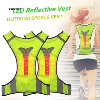 ♎XQ LED Reflective Night Running Cycling Safety Warning Visibility Vest Jacket