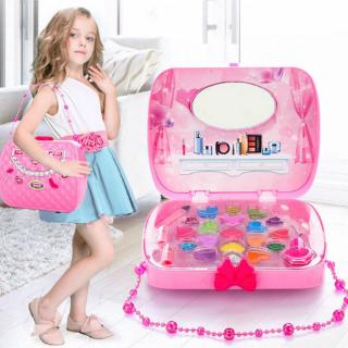 Kids Makeup Box Toys Girl's Pretend Play Makeup Set Cosmetics Box Toys Handbags Girl Lipstick Nail Safe Polish Box