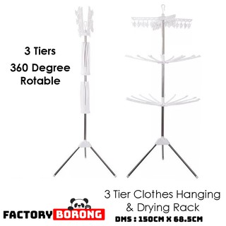 3 Tiers Clothes Hanging & Drying Rack