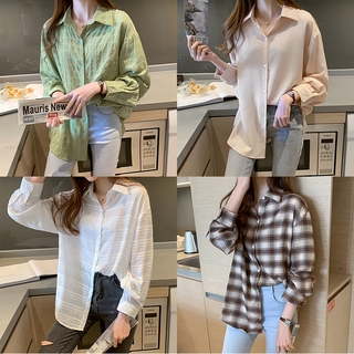 🌈Japan Station🌸 Casual long sleeve T-shirt women top 2021 new blouse autumn loose clothes outerwear shirt collection murah baju (1)