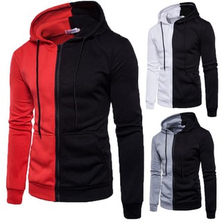 ready stock spell color pullover sweater men slim fit casual sport coat hoodies