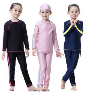 🔥🔥 Baju Girls Child Overall Swimwear Swimming Suit Kids Muslimah Fashion (1)