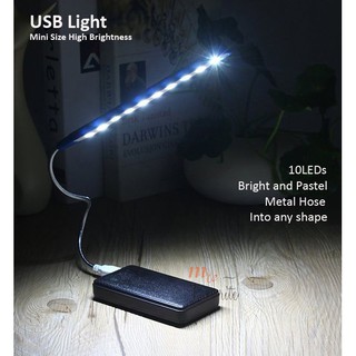 Mini USB Lamp 10 LED Desk Lamp Lightweight Flexible Bright USB Table Light for Laptop Notebook Desktop PC