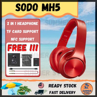🌟Original SODO MH5 🌟 2 in 1 Bluetooth Headset Headphone Speaker Over-ear MH-5 Earphone OVAL COVER POUCH