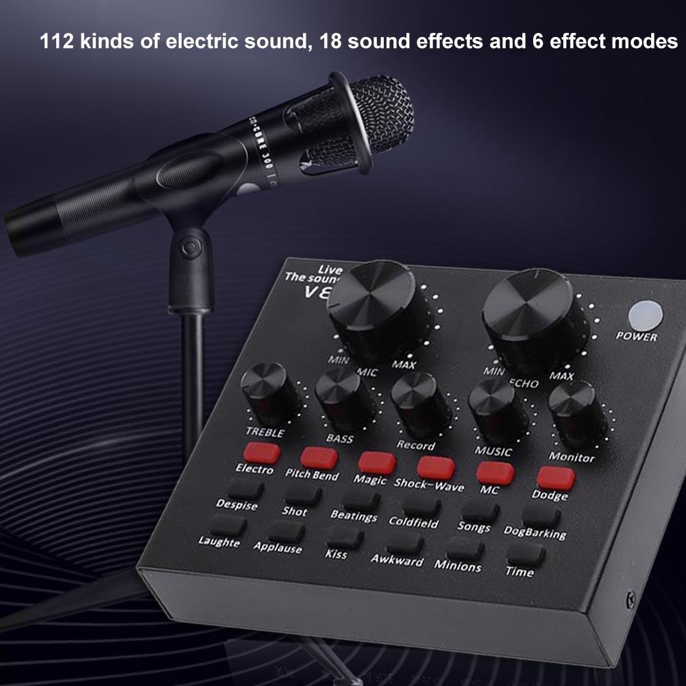 📢📢Hot V8 Audio External USB Microphone Live Broadcast Sound Card for Phone PC