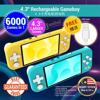 6000 Arcade Games In 1 Rechargeable Classic Video Handheld Gameboy Childhood Toys Gaming Klasik Mainan Budak 4.3寸充电款游戏机