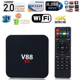V88 HD Android 5.1 Smart TV Box RK3229 4K Quad Core 1+ 8GB WiFi Media Player