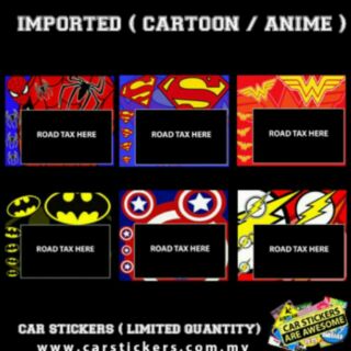 Road tax stickers - superheroes series
