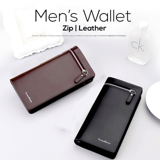 Curewe Kerien Brand Men's Leather Long Bussiness Zip Wallet/Purse R481 (1)