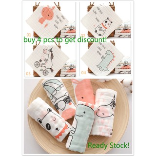 4pcs Baby Bibs 6 Layer Cotton Baby Bibs Soft Saliva Handkerchief kids Towel Feeding Towel