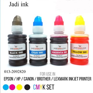 100% Jadi Ink Refill Ink (4 In 1 Set - 100ml) For Epson / HP / Canon / Brother Inkjet Printer