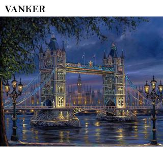vanker Paint by Numbers Kit DIY DIY Oil Painting London Bridge For Home Decoration 40 x 50cm Marvelous