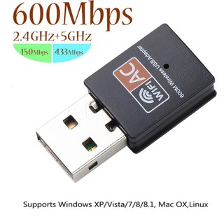 600Mbps Dual Band 5GHz Wireless Lan Mini USB PC WiFi Adapter 802.11AC