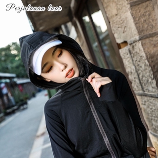 Sun protection coat UV protection Yoga clothes top Slim sports jacket Fitness long-sleeved running clothes Hooded zipper