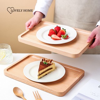 Wood RectangularTableware Serving Tray Decorative Food Holder Storage Tray