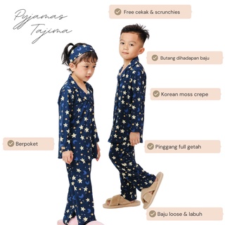Kids Pajamas by Jelita Wardrobe Pyjamas Long Sleeves Kanak-Kanak Perempuan Lelaki Baju Tidur Budak