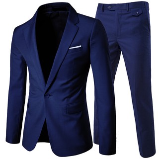 【New style】【Jacket + pants+ tie】 High quality suit men's groom wedding dress slim coat business casual professional suit