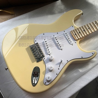 Yngwie Malmsteen Cream Yellow Fender Stratocaster Electric Guitars , Scalloped 21/22 Frets groove Maple Fingerboard,Canada Top nut (1)