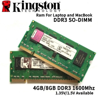Ready Stock Kingston Laptop DDR3 SO-DIMM RAM 1.35V 4GB 8GB DDR3 1600Mhz port memory RAM For Laptop Macbook DDR3 1600Mhz SODIMM RAM