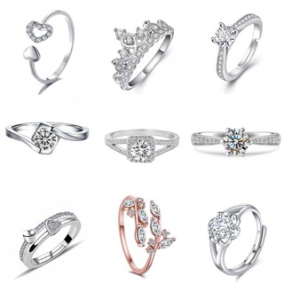 S925 Silver Rings For Ladies Women Girl Zircon Crystal Fashion Girl Cincin Perempuan Permata Crystal Birthday Gift