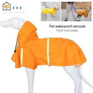 Outdoor Dog Raincoat Waterproof Jacket Safety Reflective Puppy Hooded Clothes