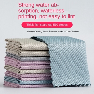 Glass Cleaning fish scale cleaning cloth Cleaning Cloth Traceless Household Cleaning Cloth Kitchen Oil-Removing Seamless Absorbent Lint-Free Towel