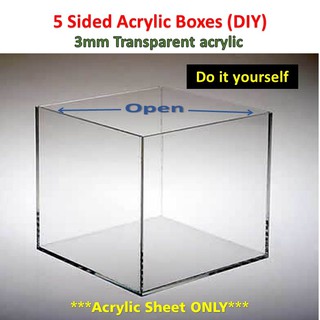 *VALUE PACK 13/9*DIY Transparent Acrylic Box/Storage sheet (5sided)-DIY Decoration box-Figure/ lego Display cover-
