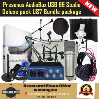 Presonus audiobox 96 studio deluxe bundle package recording audio interface sound card focusrite