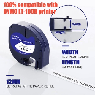 2 PCS Dymo Letratag Tape Compatible Dymo Letra Tag Refill Plastic or Paper 91331 91332 91333 91334 91335 for Dymo Label Maker LT 100H 100T (1)