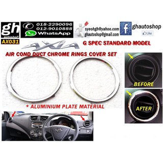 PERODUA AXIA GSPEC interior air cond duct chrome rings cover set