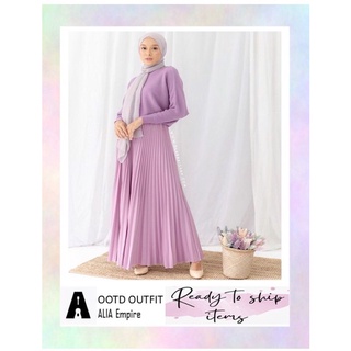 [Ready Stock] Women Set Knitted Wear + Skirt Palas Kembang Viral