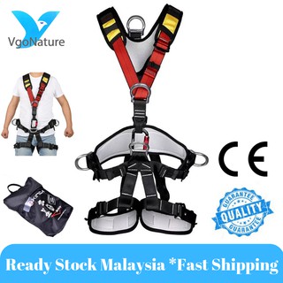 VgoNature Safety Harness Full Body Safety Belt Heavy Duty Removable Outdoor Rock Climbing Protection