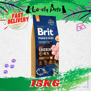 Brit Premium By Nature Adult M Chicken For Dogs 15kg